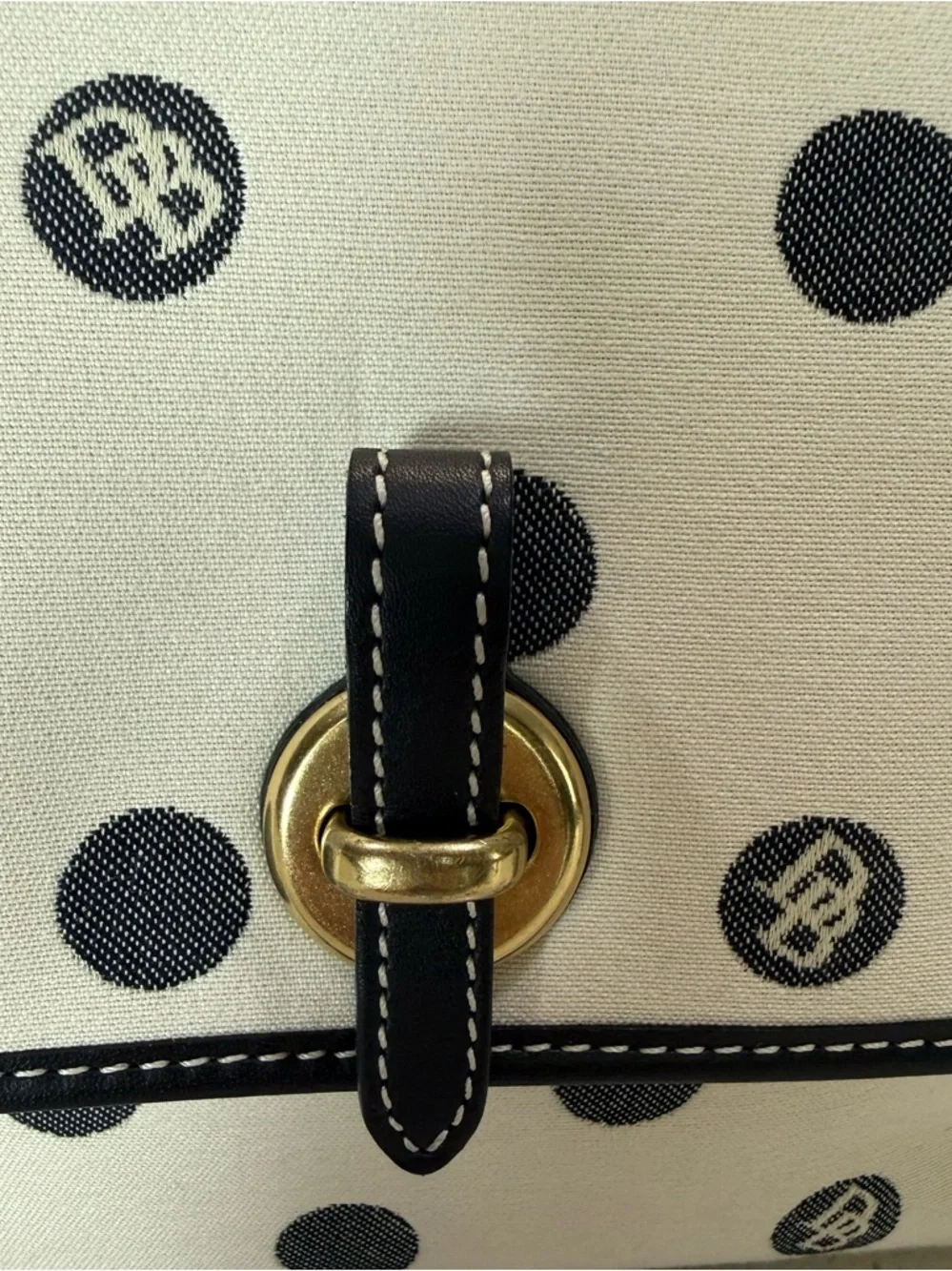 Vintage Dooney & Bourke Classic Monogram Polka Dot USA Made Crossbody Purse